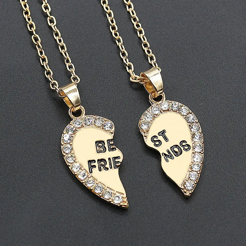Best Friends Heart Shape Pendant Necklace