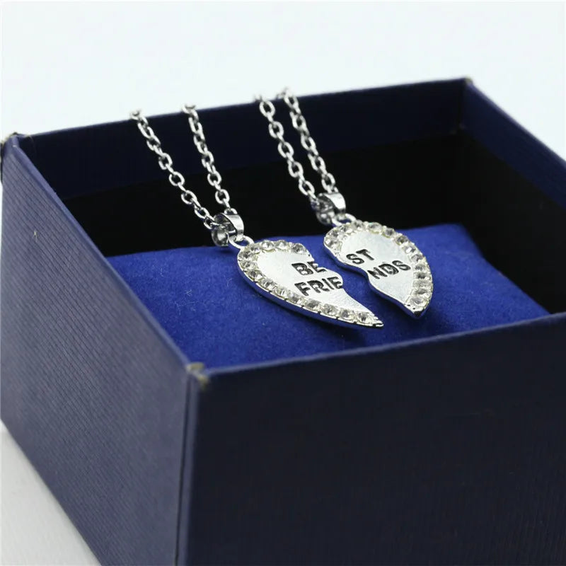 Best Friends Heart Shape Pendant Necklace