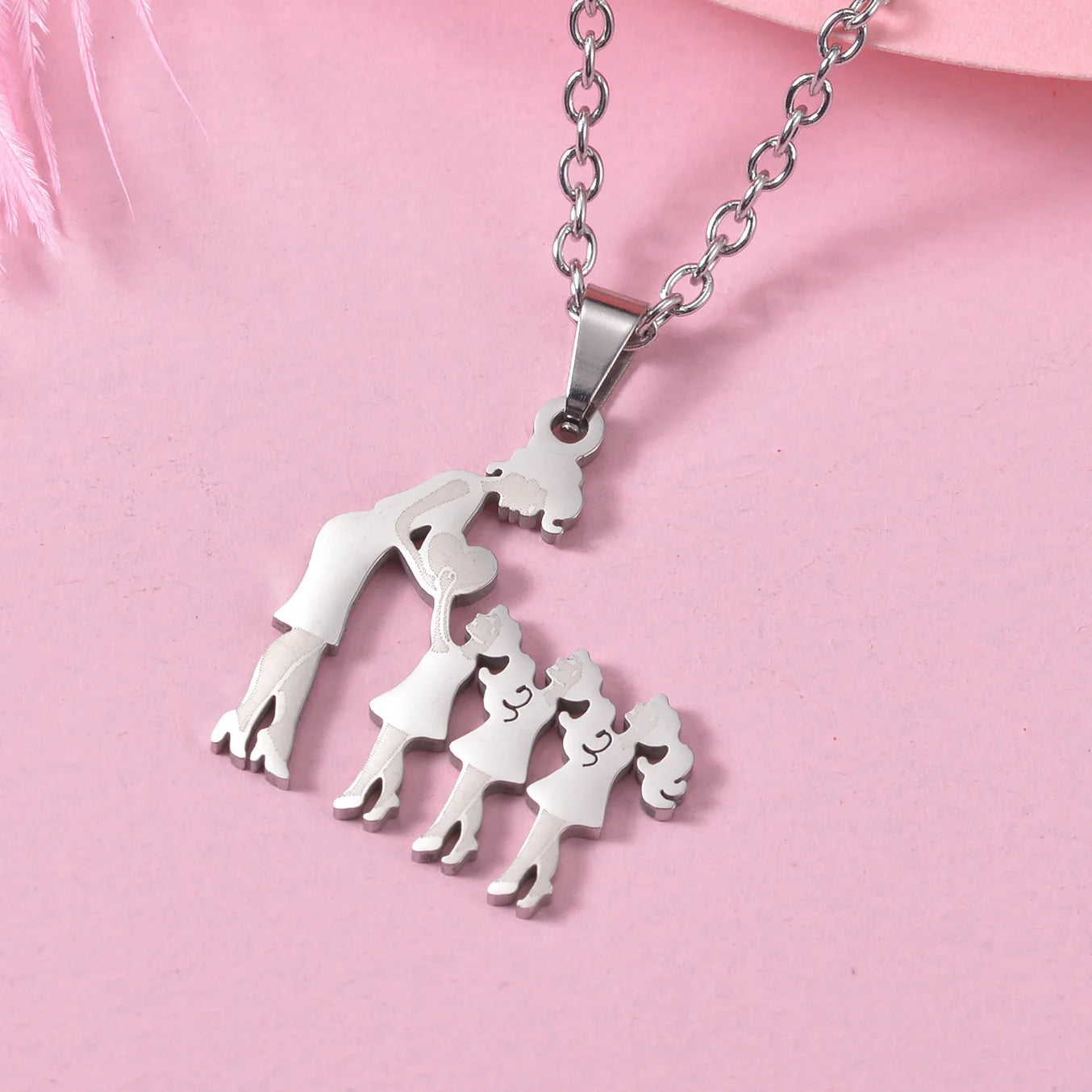 Children (Girls and Boys) Stainless Steel Family Necklaces