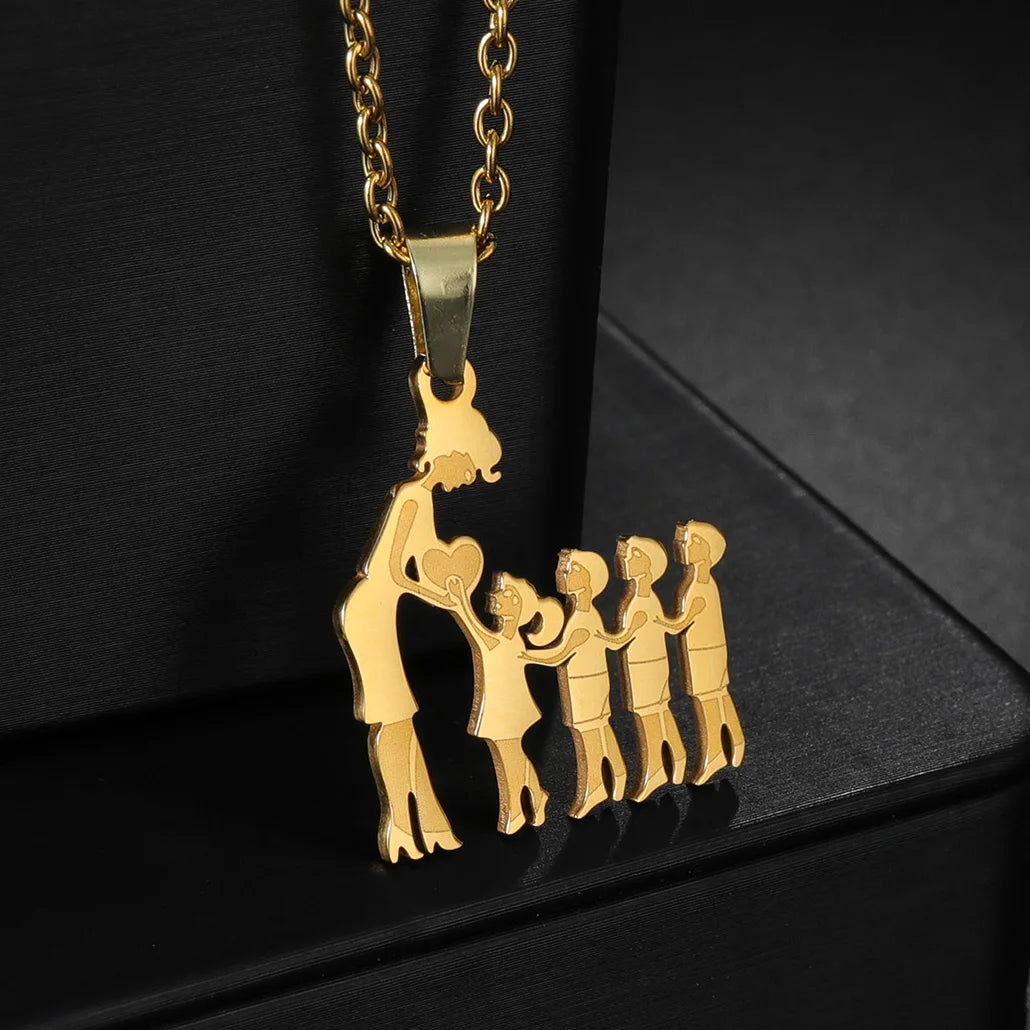 Children (Girls and Boys) Stainless Steel Family Necklaces