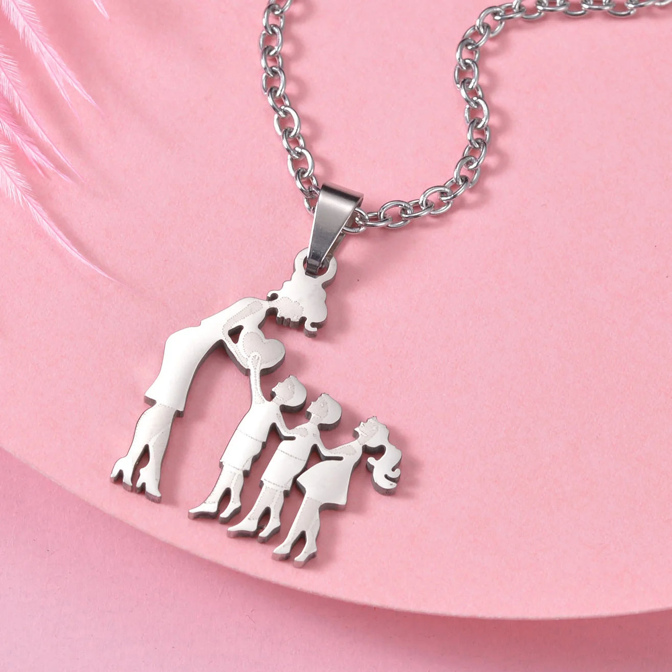 Children (Girls and Boys) Stainless Steel Family Necklaces