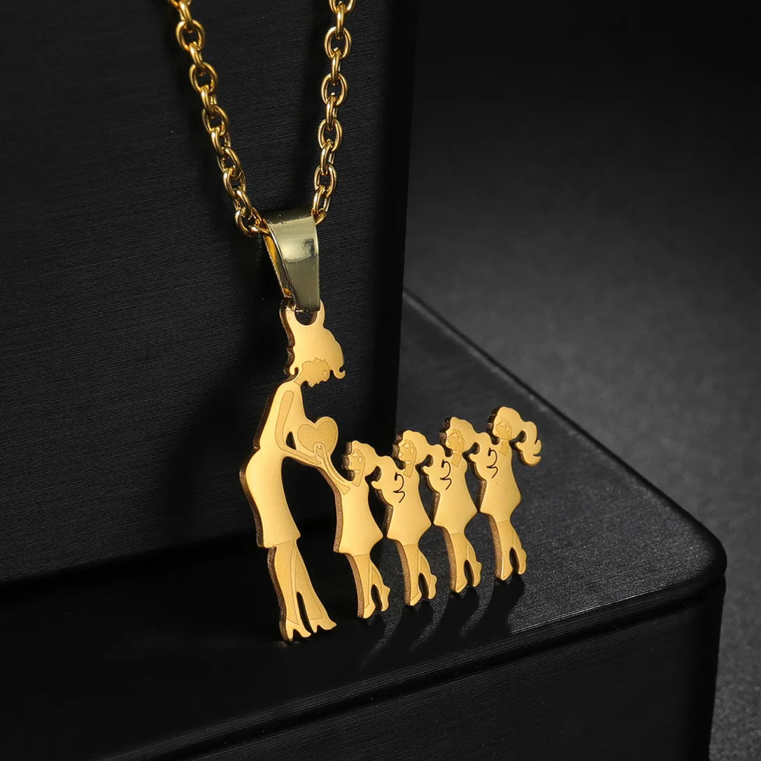 Children (Girls and Boys) Stainless Steel Family Necklaces