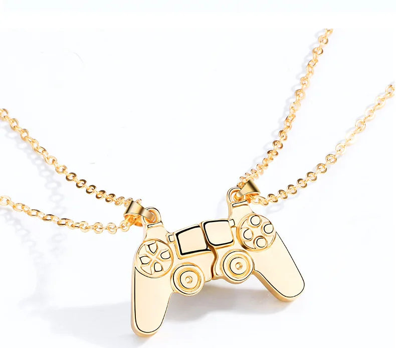 Friendship necklace magnet Gamepad 2 parts pendant