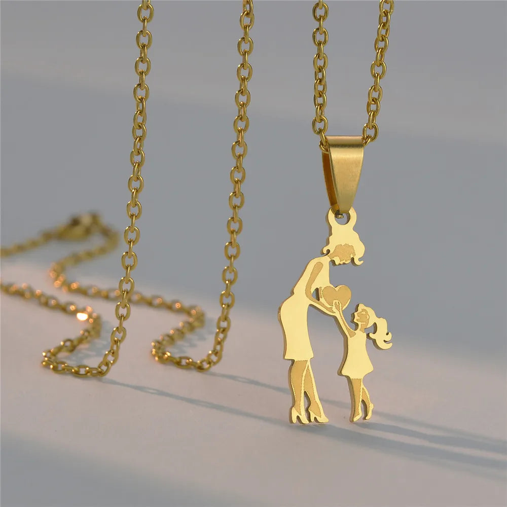 Children (Girls and Boys) Stainless Steel Family Necklaces