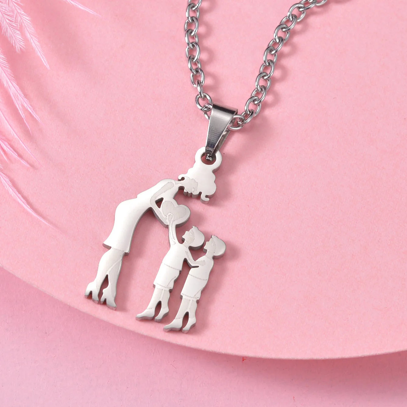 Children (Girls and Boys) Stainless Steel Family Necklaces