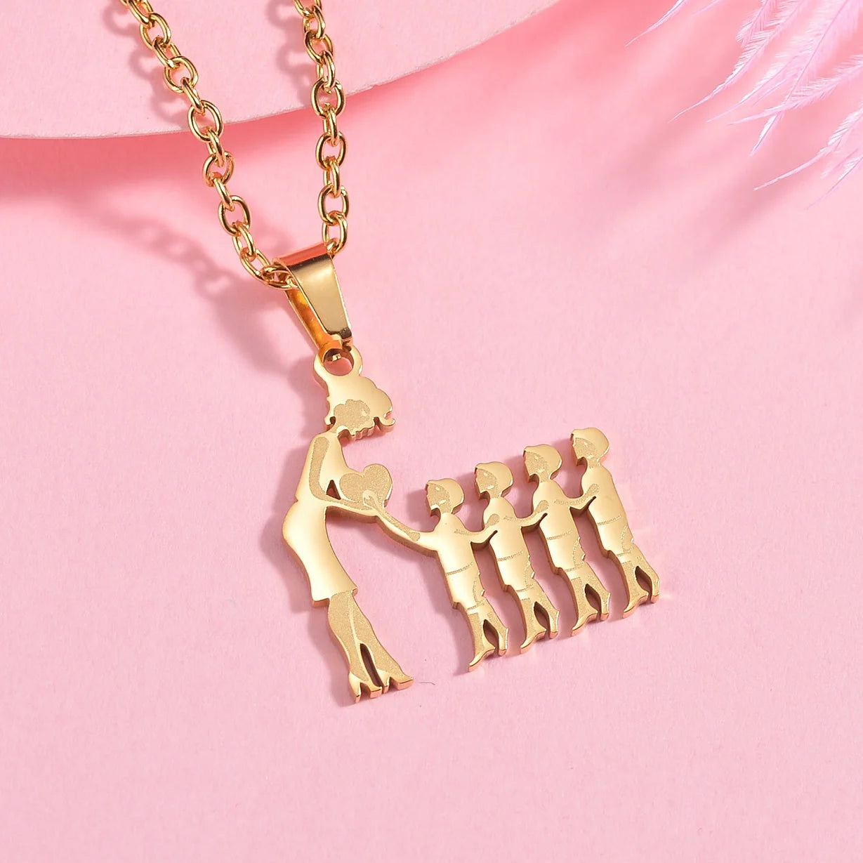 Children (Girls and Boys) Stainless Steel Family Necklaces
