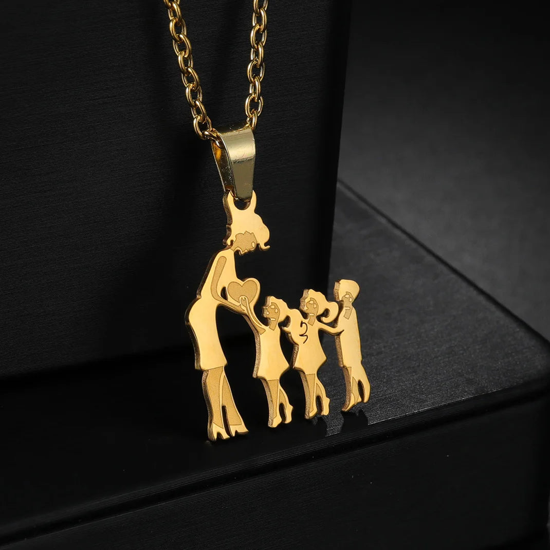 Children (Girls and Boys) Stainless Steel Family Necklaces
