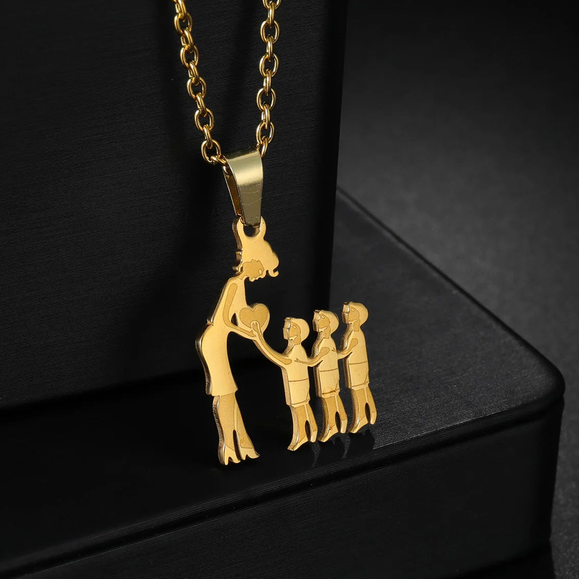 Children (Girls and Boys) Stainless Steel Family Necklaces