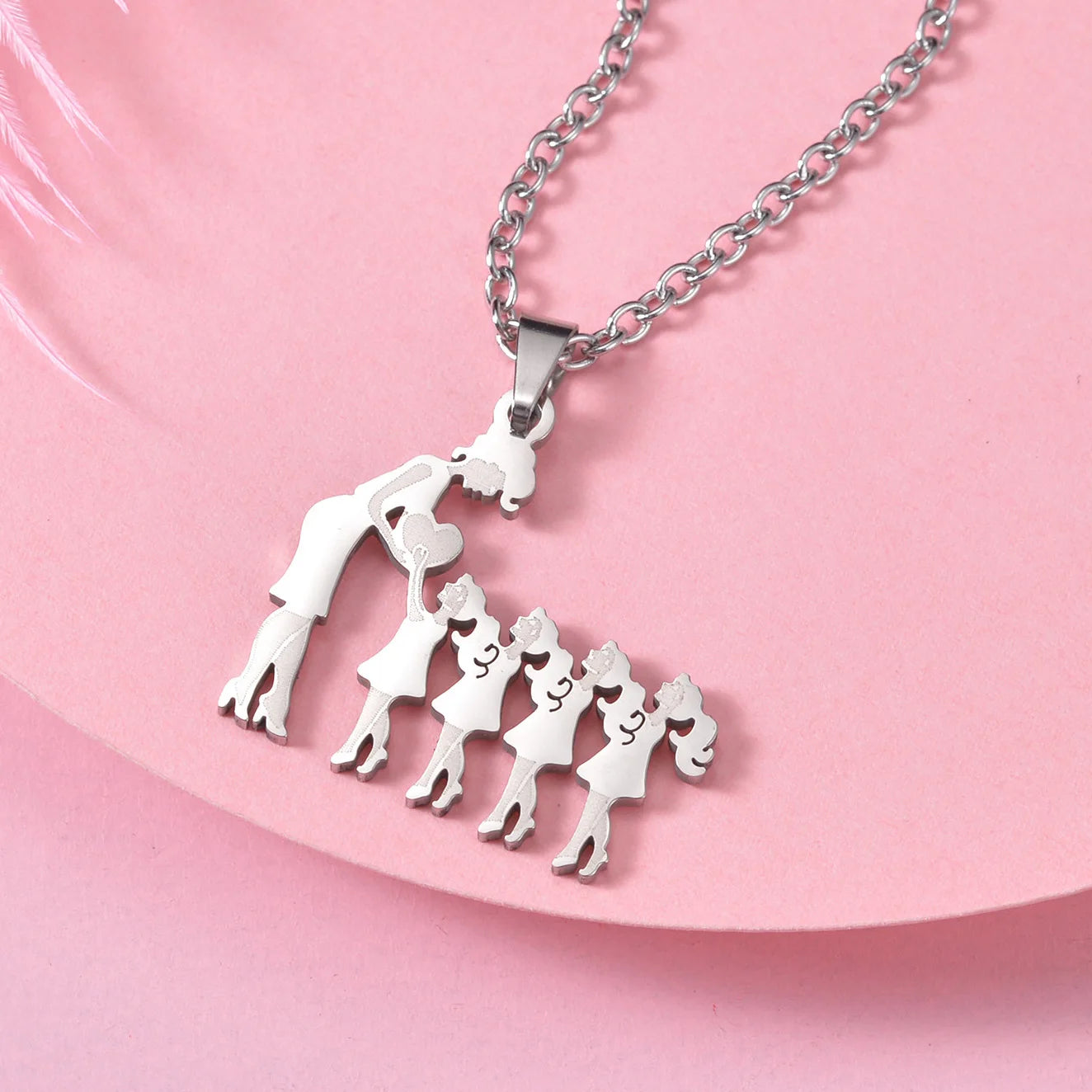 Children (Girls and Boys) Stainless Steel Family Necklaces