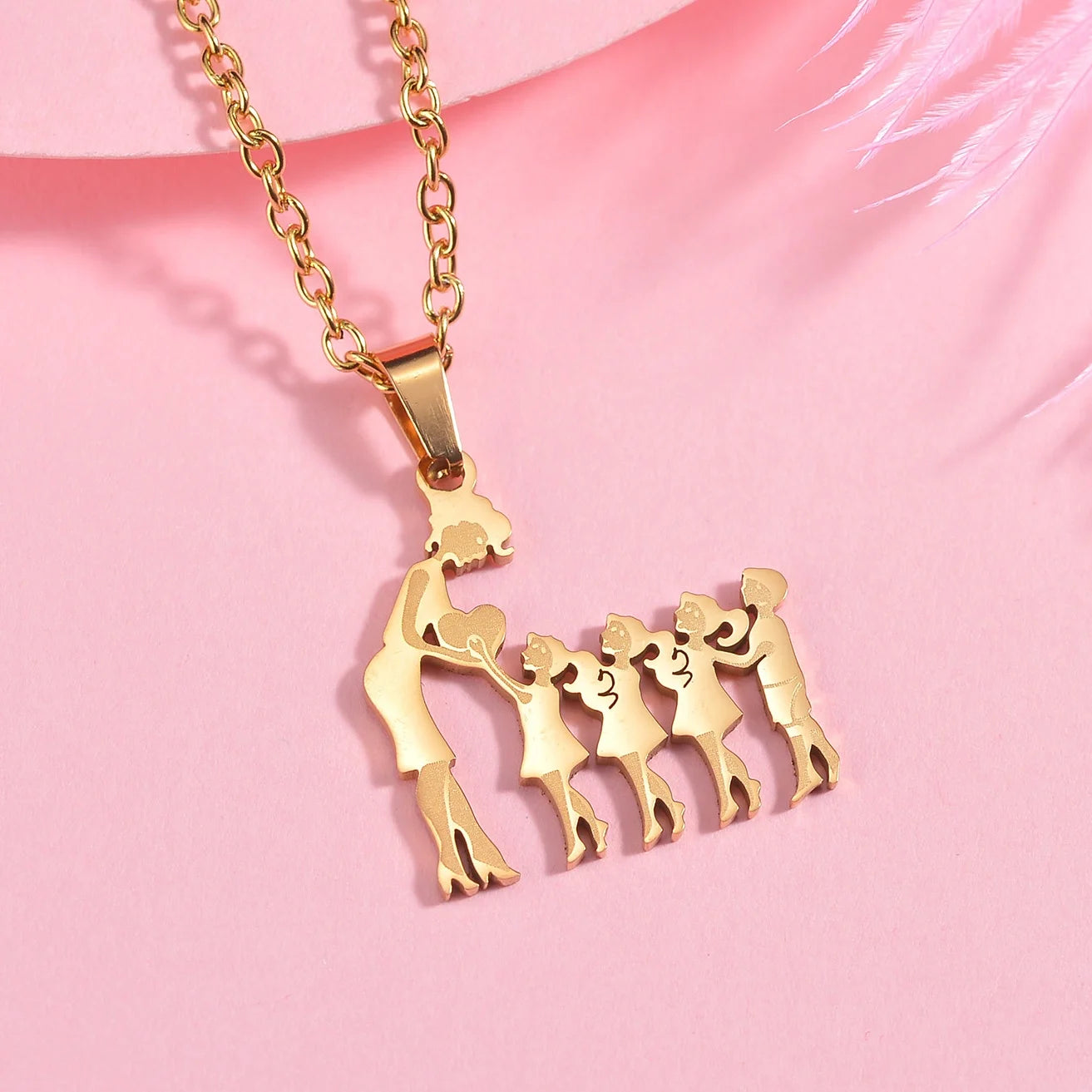 Children (Girls and Boys) Stainless Steel Family Necklaces