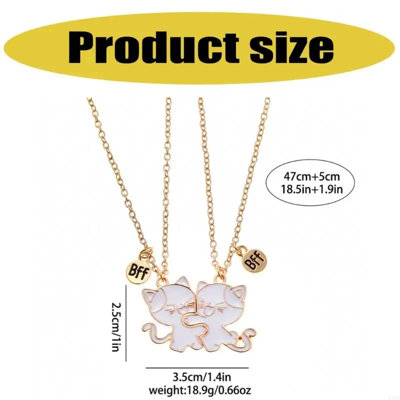 Friendship Necklace Set of Cat Pendants