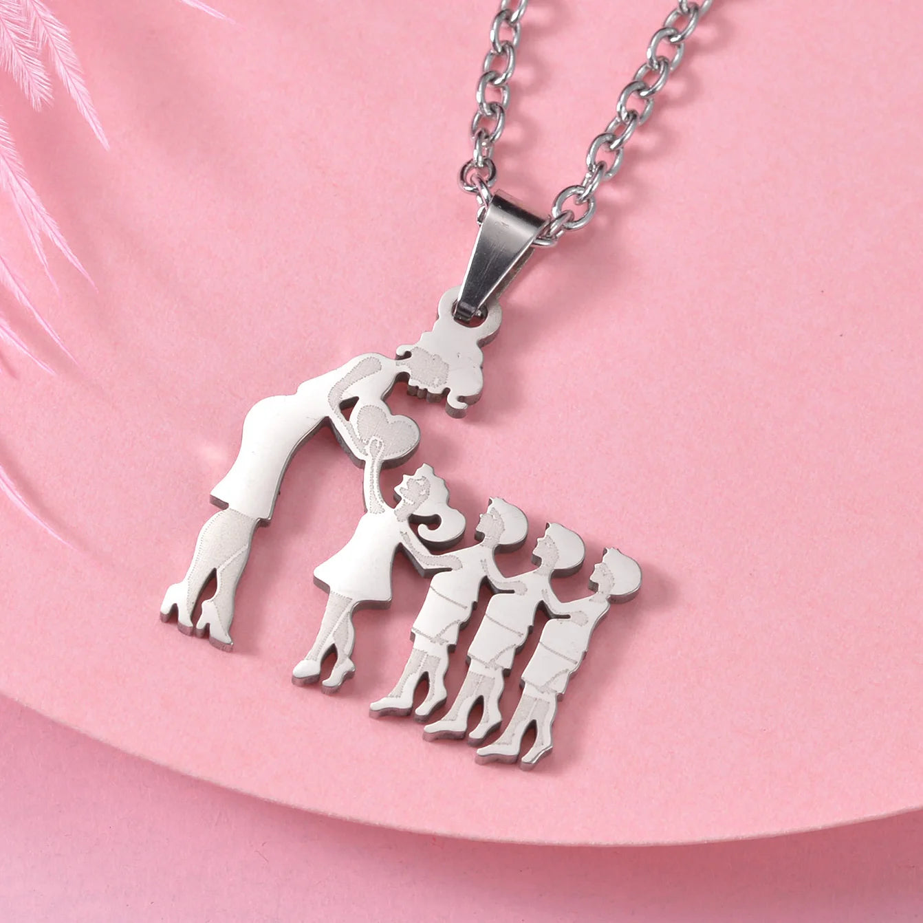 Children (Girls and Boys) Stainless Steel Family Necklaces