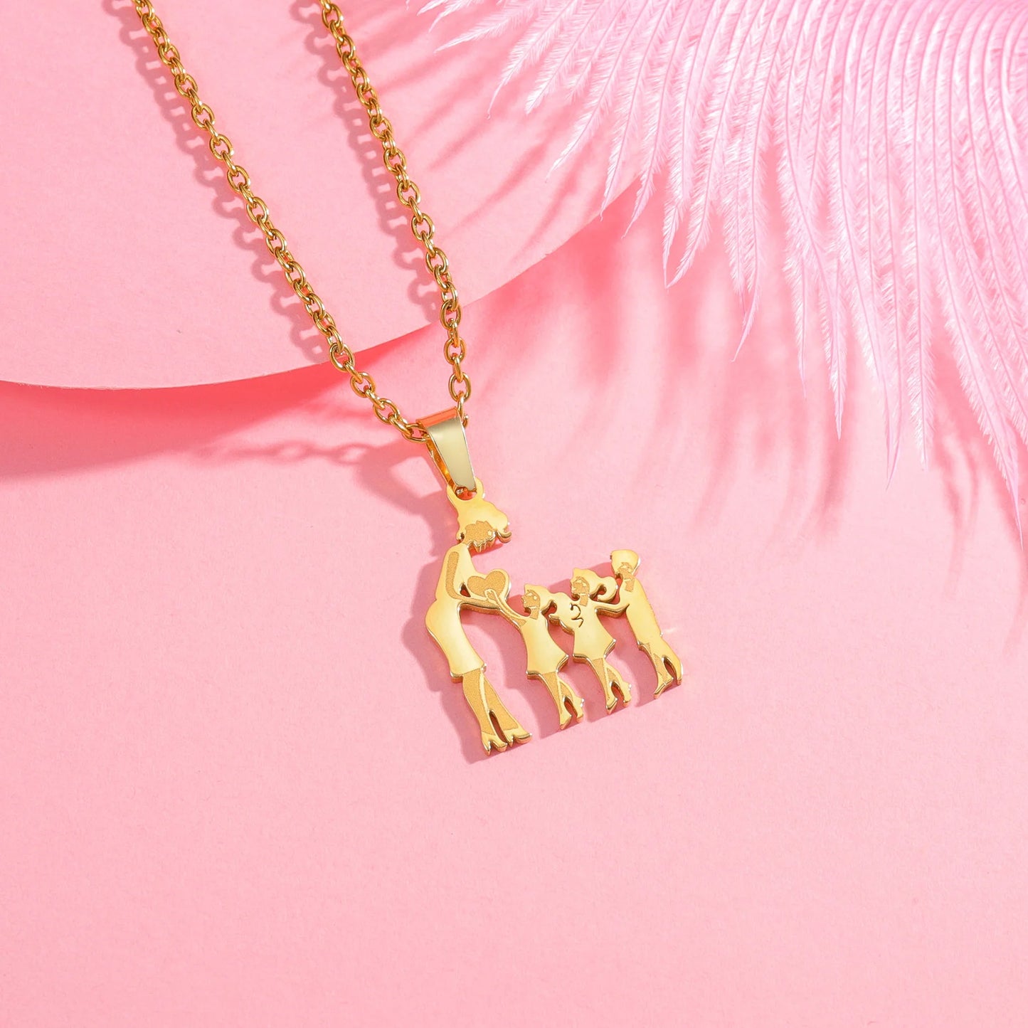 Children (Girls and Boys) Stainless Steel Family Necklaces