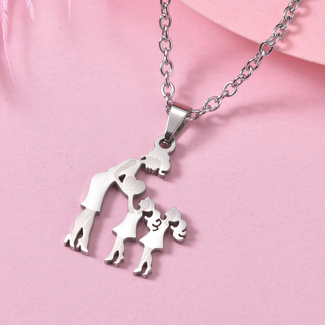 Children (Girls and Boys) Stainless Steel Family Necklaces