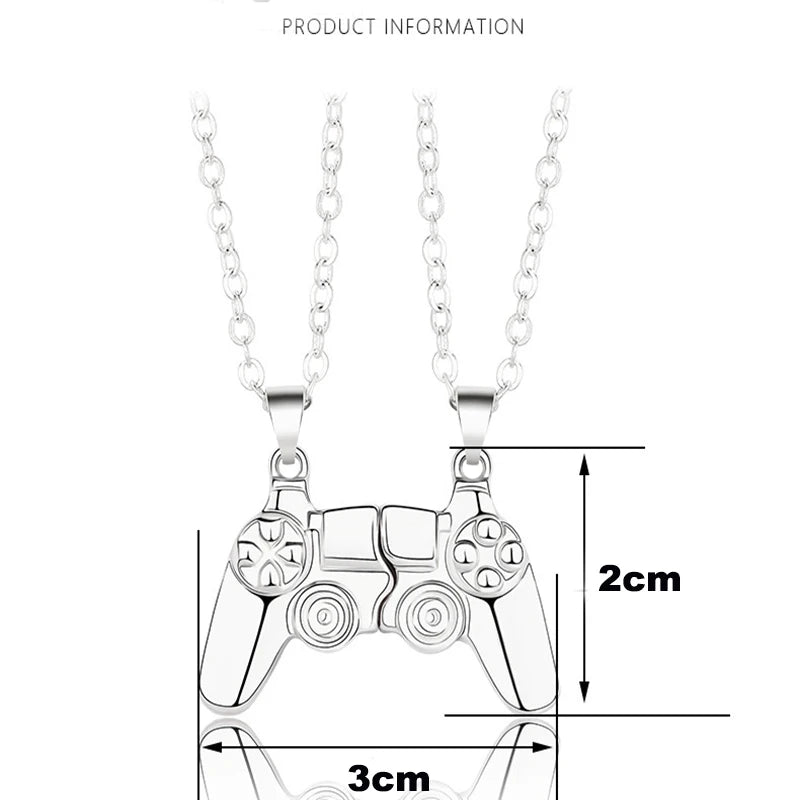 Friendship necklace magnet Gamepad 2 parts pendant