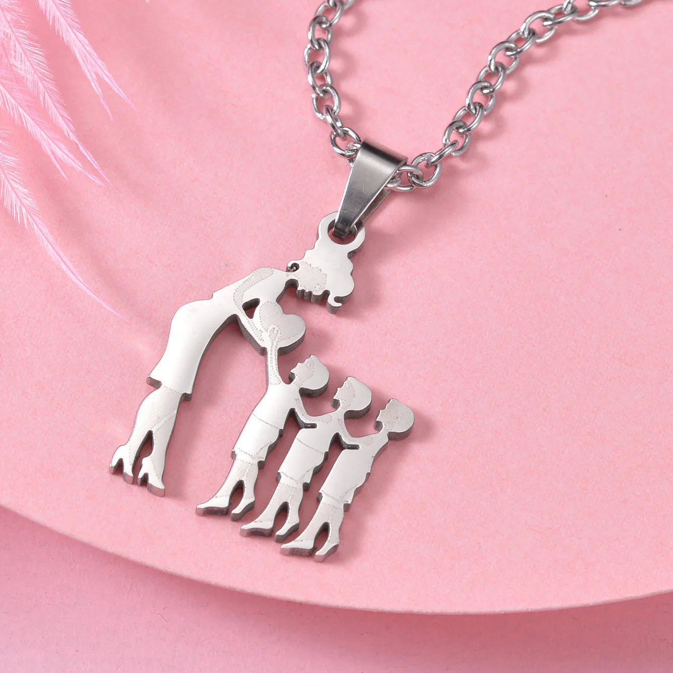 Children (Girls and Boys) Stainless Steel Family Necklaces
