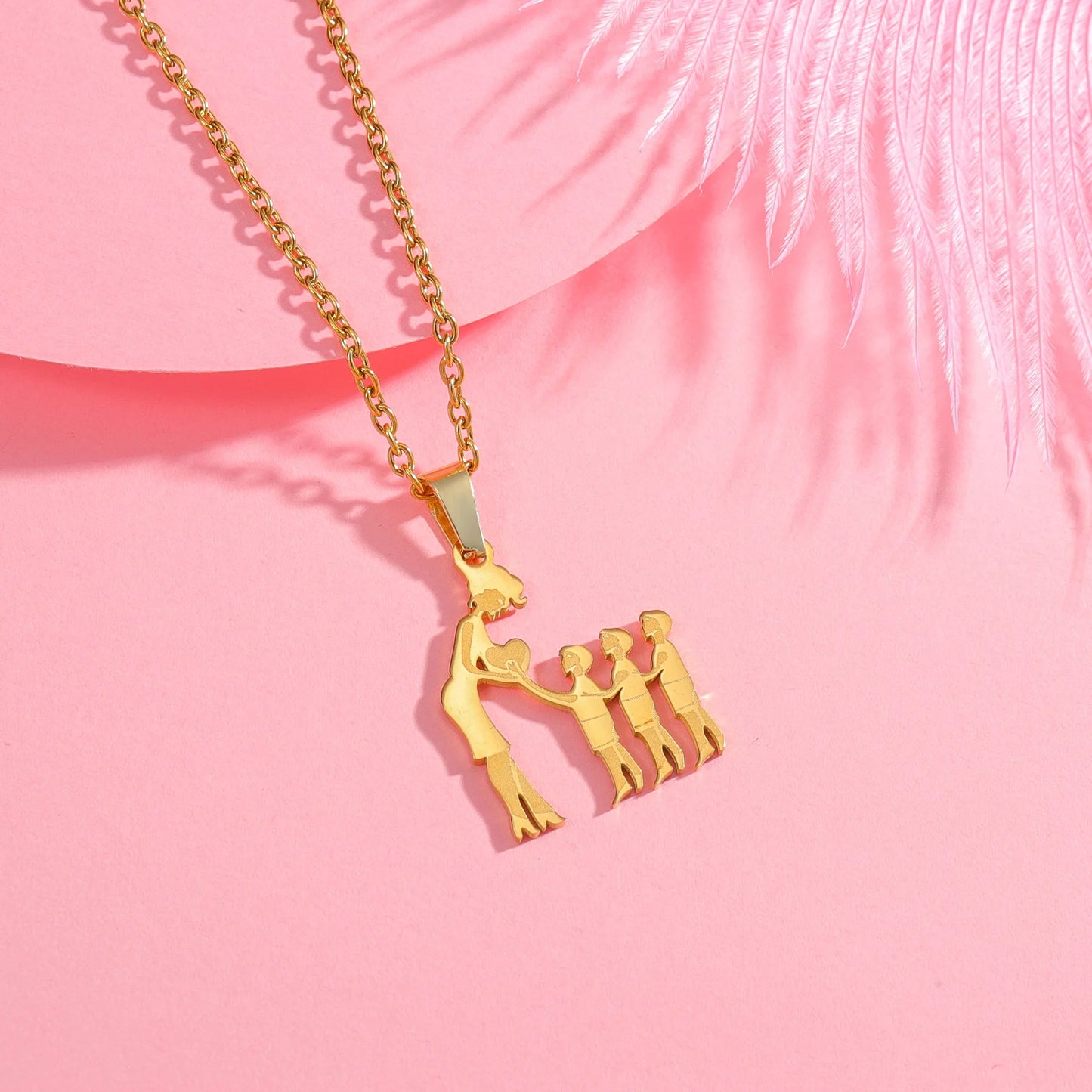 Children (Girls and Boys) Stainless Steel Family Necklaces