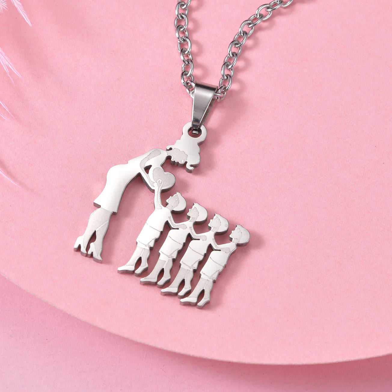 Children (Girls and Boys) Stainless Steel Family Necklaces