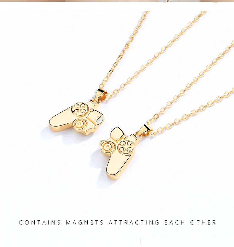 Friendship necklace magnet Gamepad 2 parts pendant
