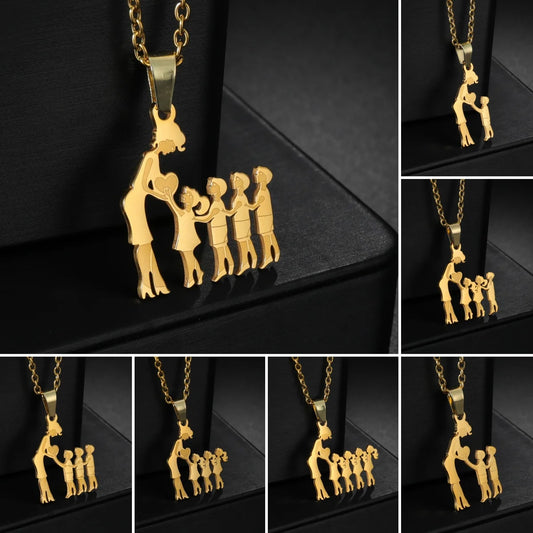 Children (Girls and Boys) Stainless Steel Family Necklaces
