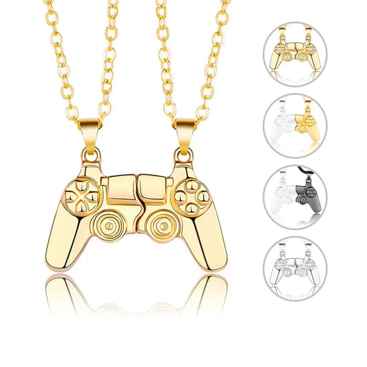Friendship necklace magnet Gamepad 2 parts pendant